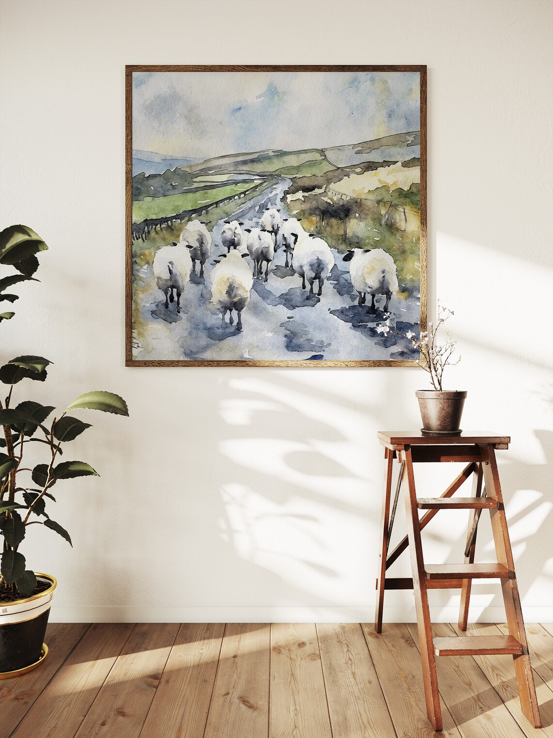 Irish Sheep Watercolor Art Print, Rustic Farmhouse - Image 3