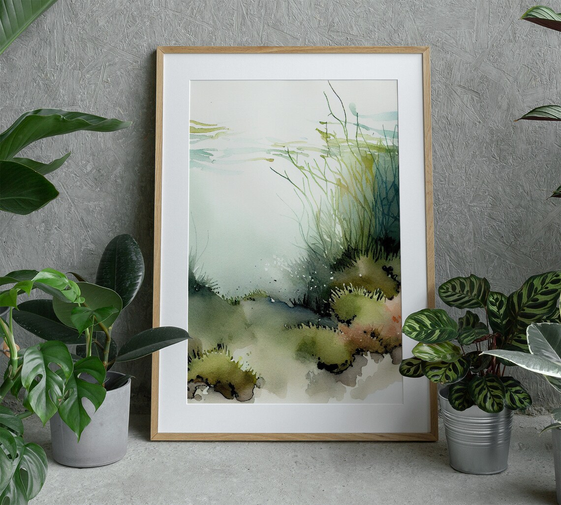 Seaweed Watercolor Art Print, Nautical Sea Study - Image 3