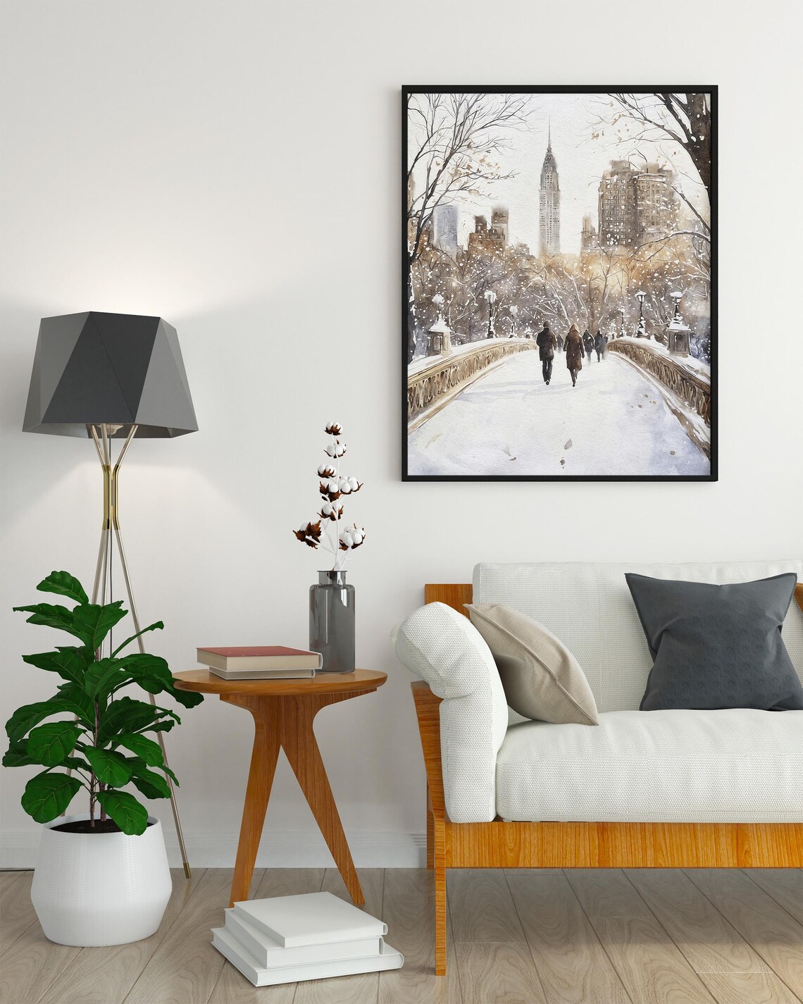 New York Skyline Watercolor Art Print, NYC Cityscape - Image 2