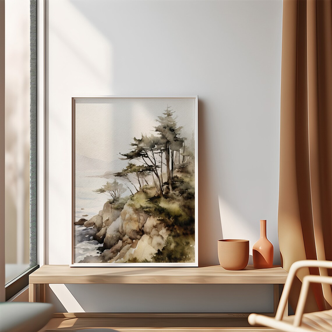 Lake Superior Watercolor Art Print, Michigan Coast - Image 4
