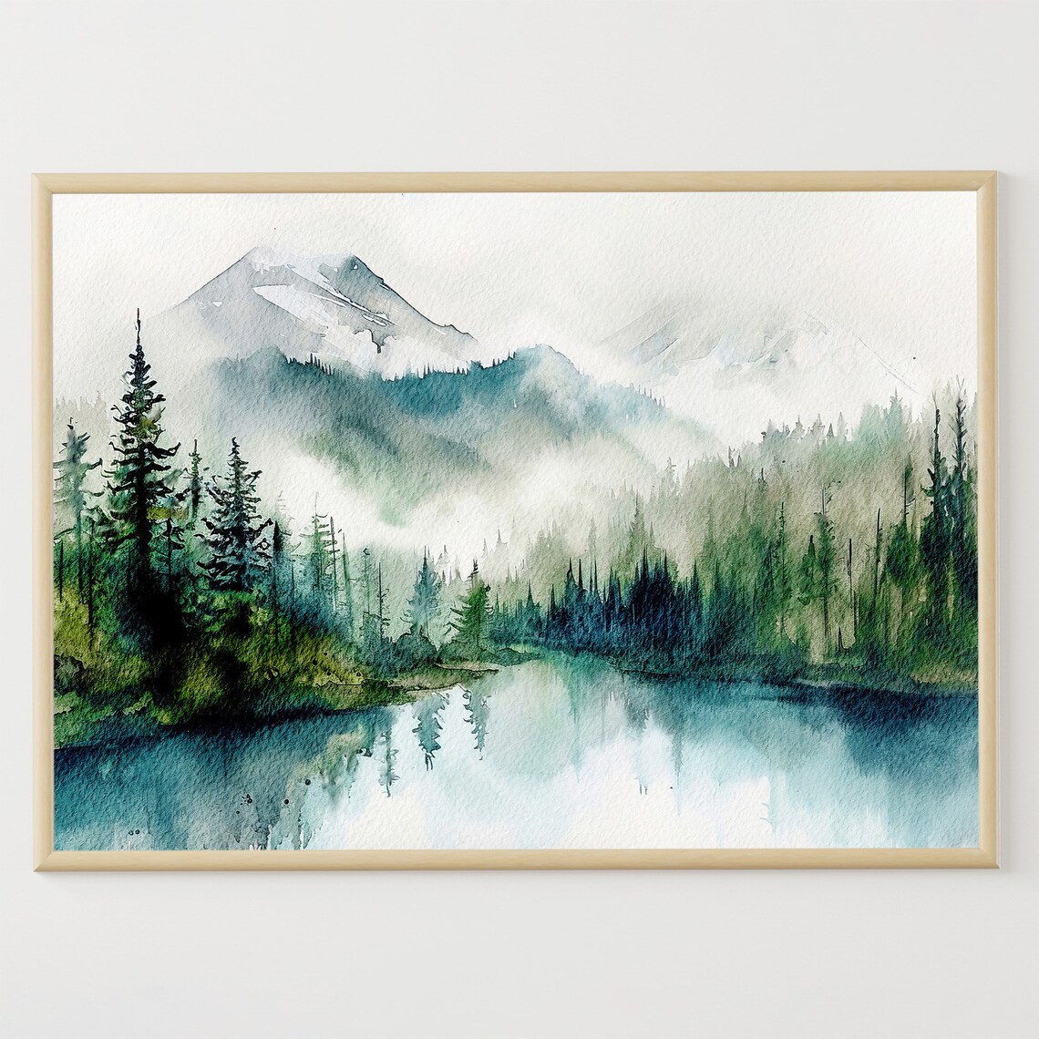 Moraine Lake Watercolor Art Print, Banff National Park