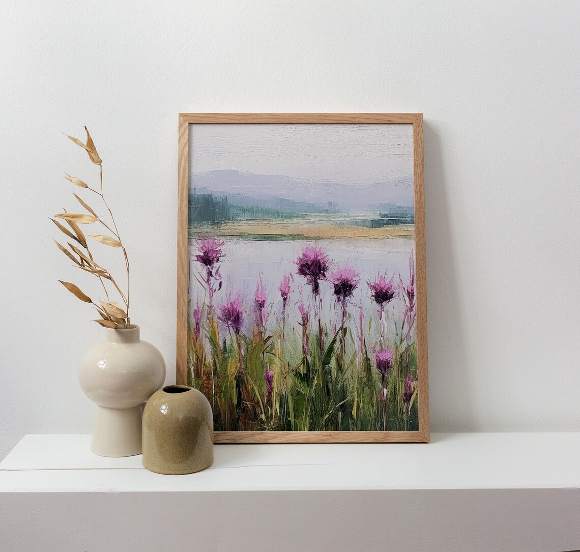 Thistle Flowers Oil Print, Scottish Wildflowers - Image 5