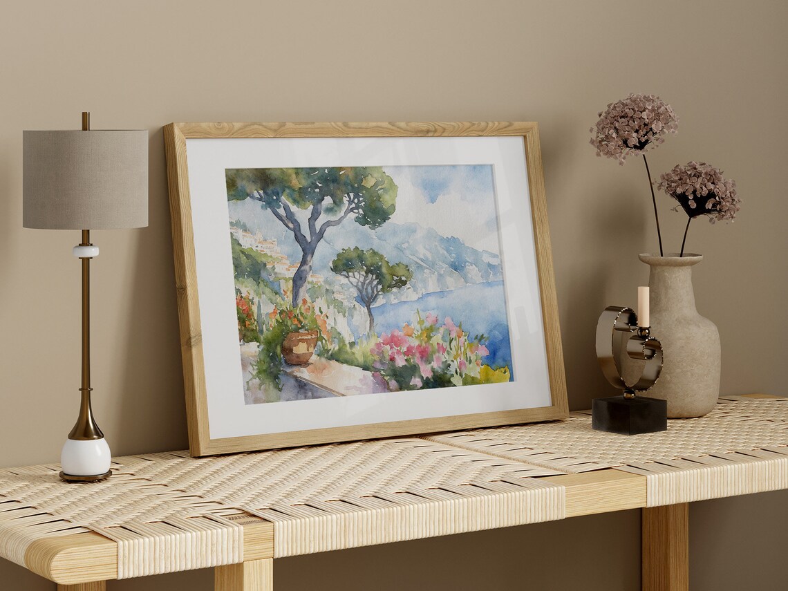 Ravello Watercolor Travel Poster, Amalfi Coast - Image 2