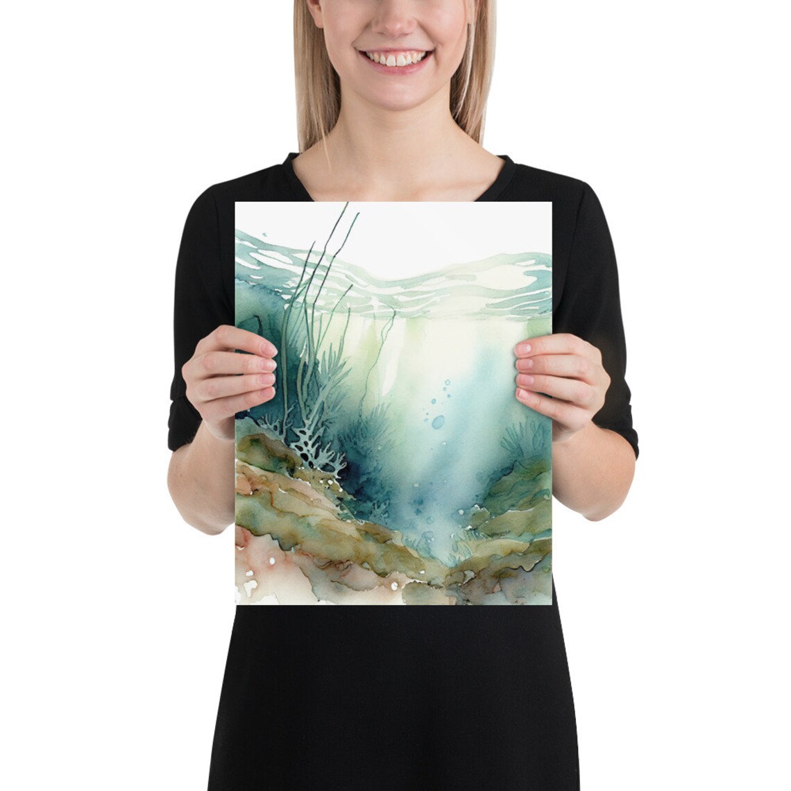 Seaweed Watercolor Art Print, Nautical Poster - Image 2