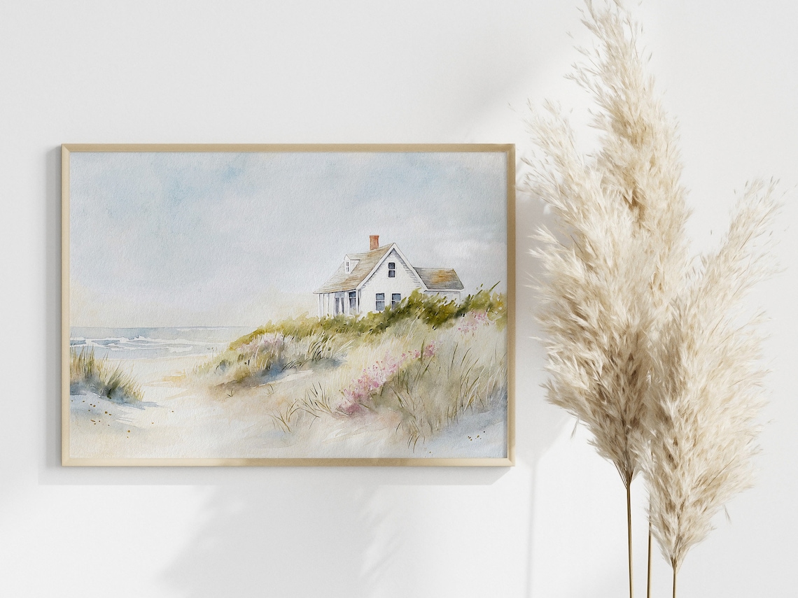 Cape Cod Watercolor Beach Scene Art Print - Image 3
