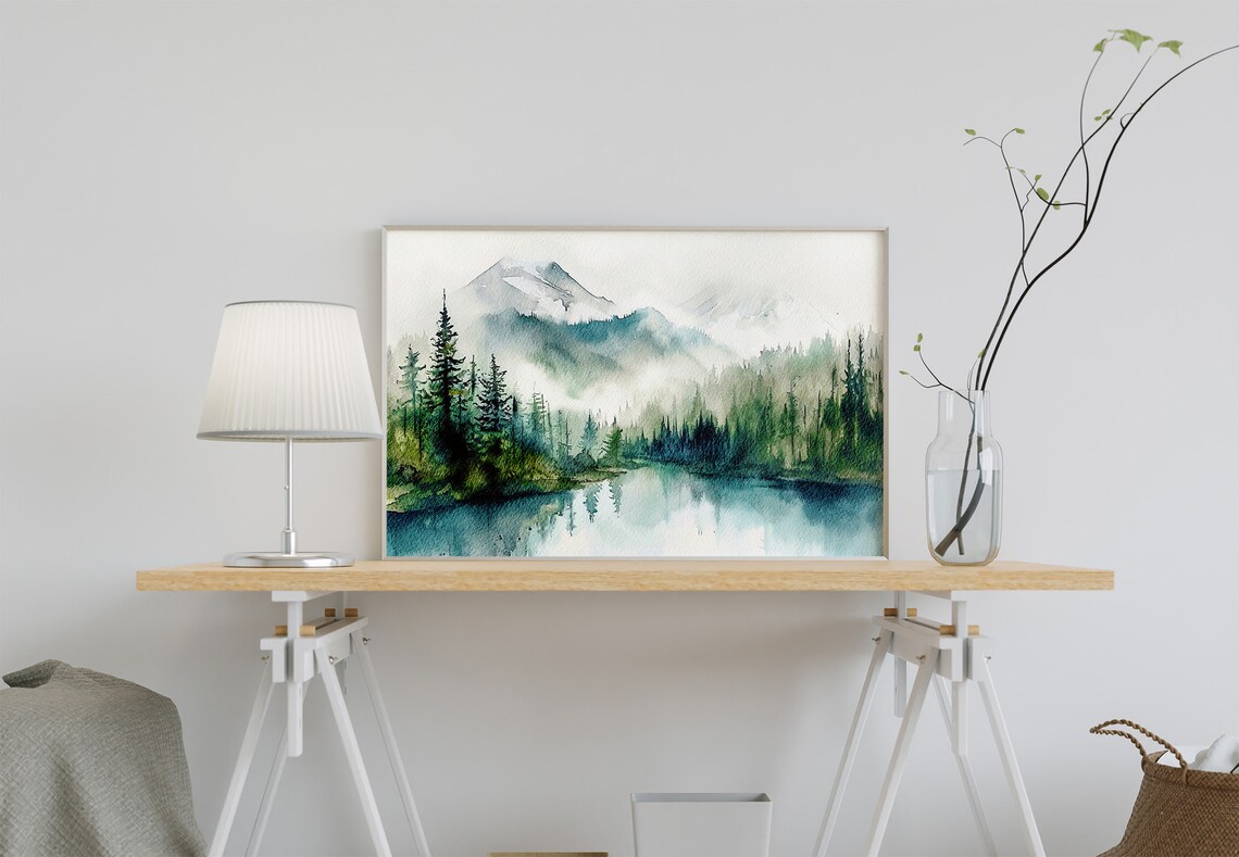 Moraine Lake Watercolor Art Print, Banff National Park - Image 4