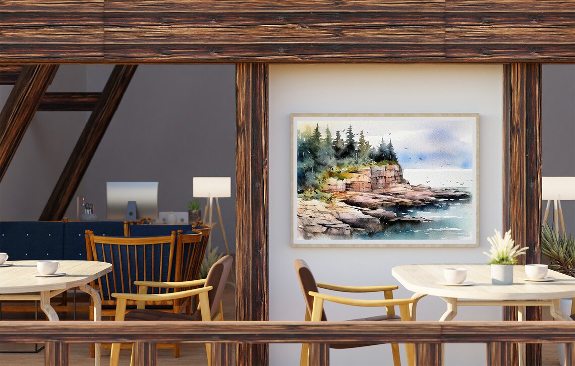 Lake Superior Watercolor Art Print, Michigan Landscape - Image 3
