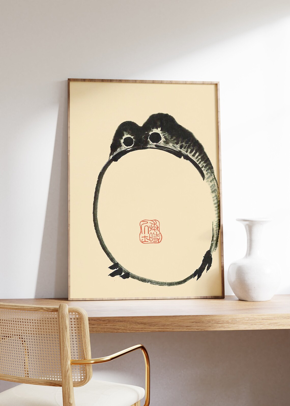 Matsumoto Hoji Frog Circle Famous Japanese Woodblock Poster Art - Image 4