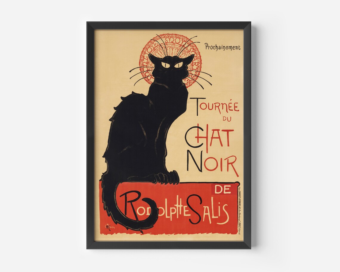 Tournee du Chat Noir Steinlen Classic Vintage Paris Cabaret Poster - Image 3