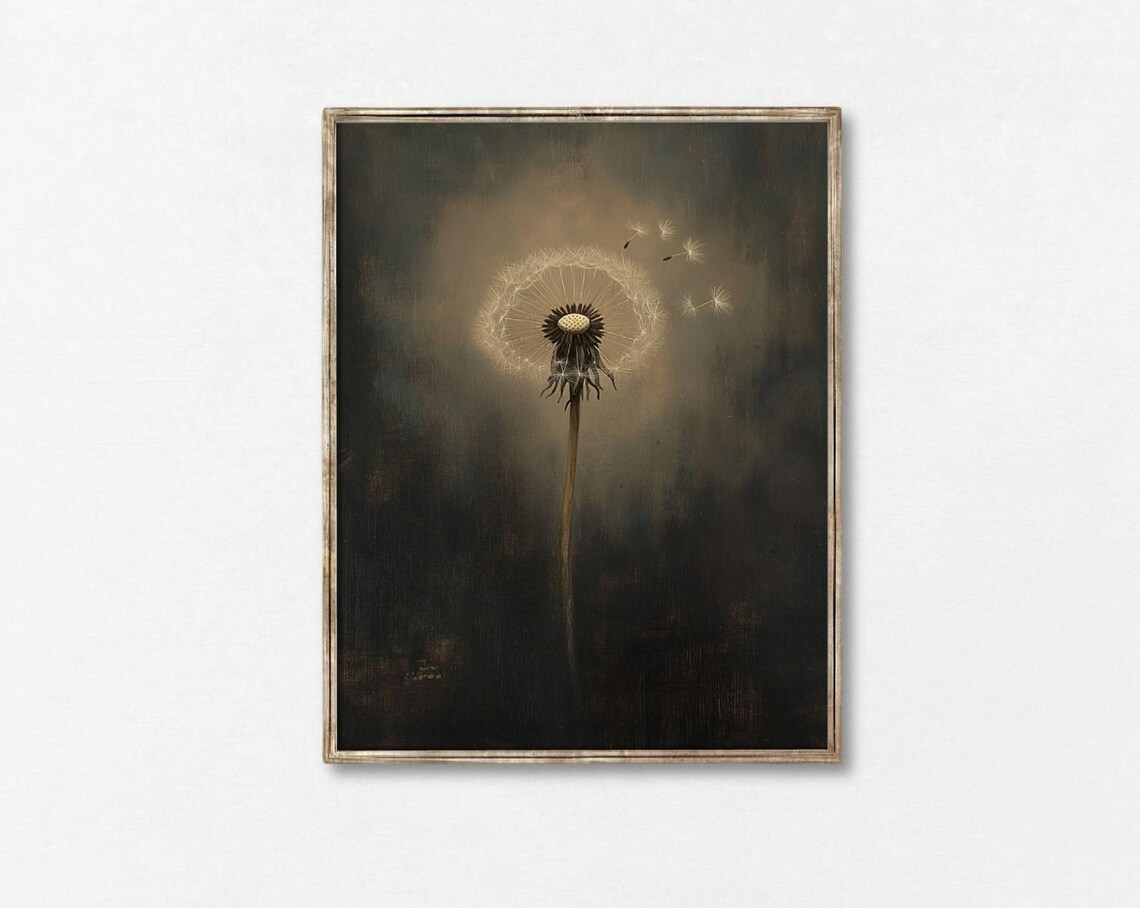 Moody Dandelion Vintage Poster, Dark Academia - Image 4