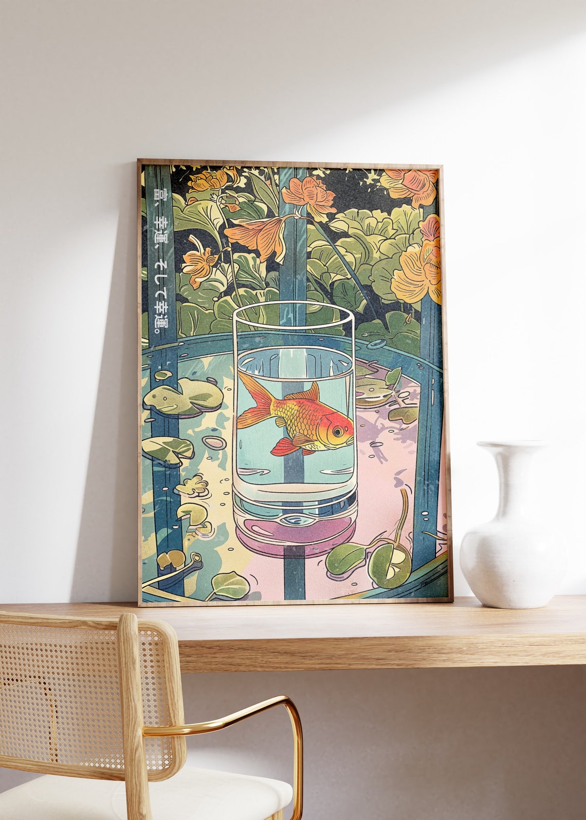Vintage Japanese Goldfish, Art Deco Poster Print - Image 4