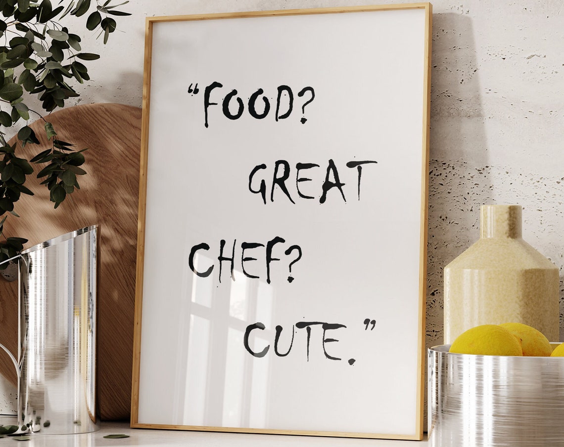 Food Great Chef Cute Print Kitchen Cooking Art Minimalist Fun Cool