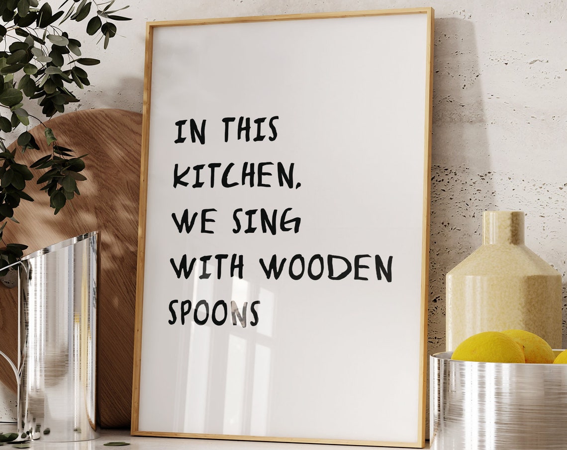 Kitchen Wall Art Print Minimalist Cooking Decor