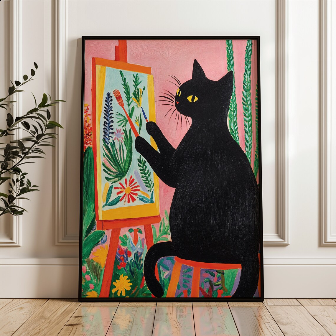 Black Cat Poster Funny Print Henri Matisse Art Gift For Mom