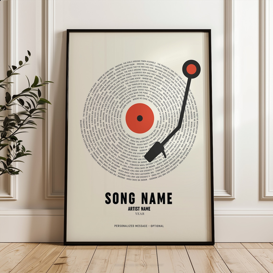 Custom Song Lyrics Print, Music Anniversary Poster