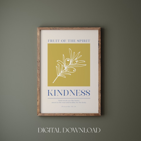 Fruit of the Spirit Kindness Proverbs 16:24 Botanical Art Print