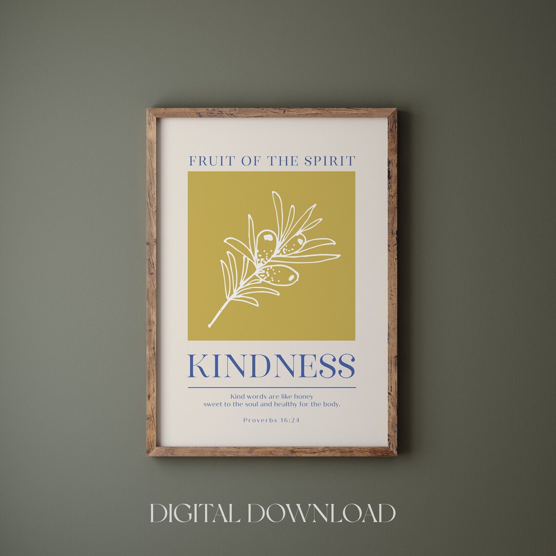 Fruit of the Spirit Kindness Proverbs 16:24 Botanical Art Print