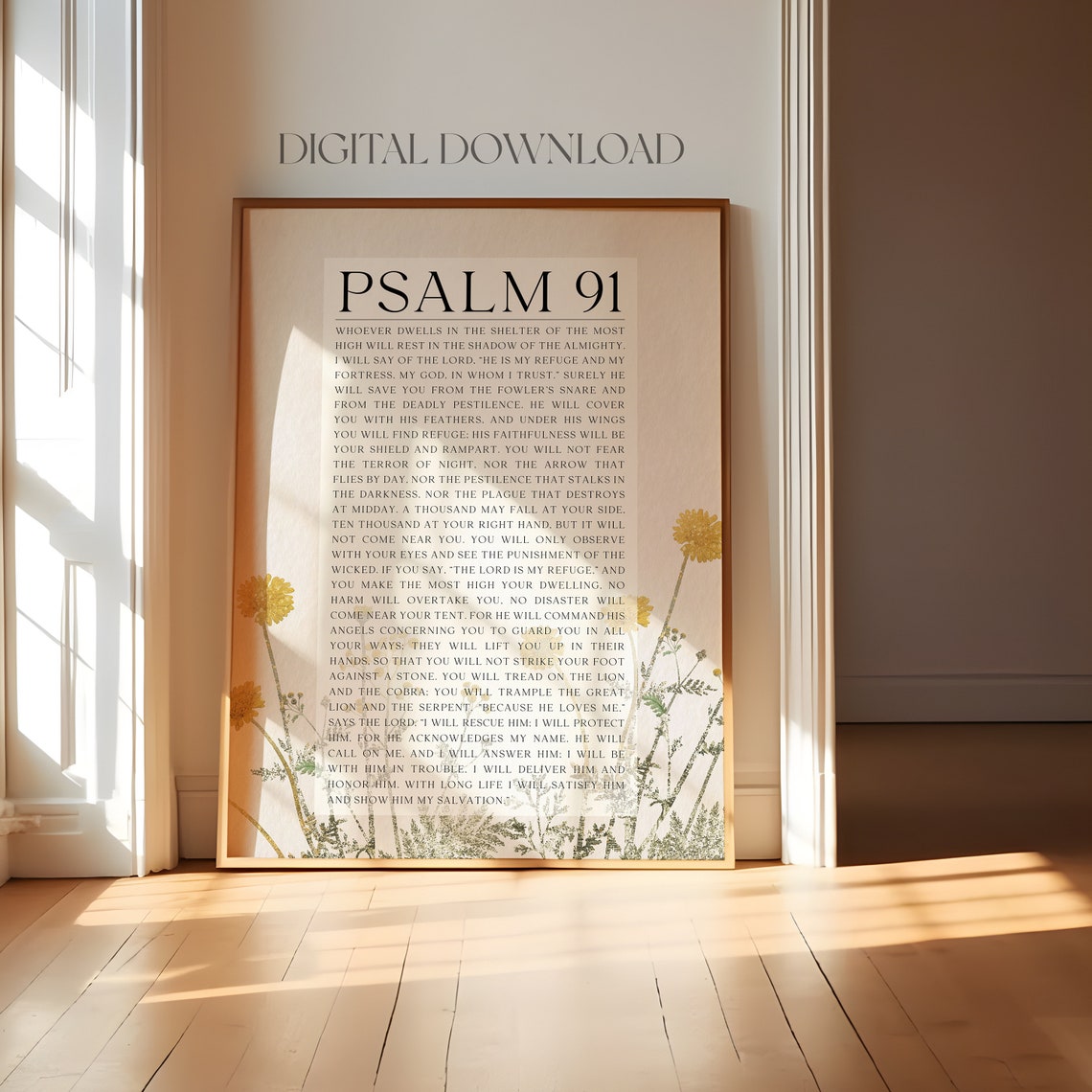 Psalm 91 Chapter Whoever Dwells in the Shelter Wildflower Art Poster - Image 3