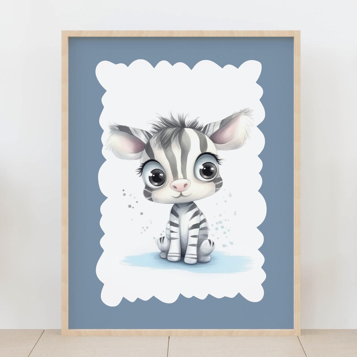 Baby Zebra Art Print, Safari Nursery Decor
