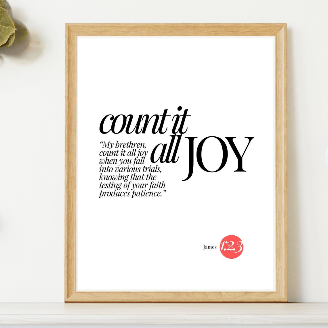 Count It All Joy Bible Verse Wall Art Typography Encouragement Affirmation Poster Christian Quote Design Scripture Jesus Print - Image 4