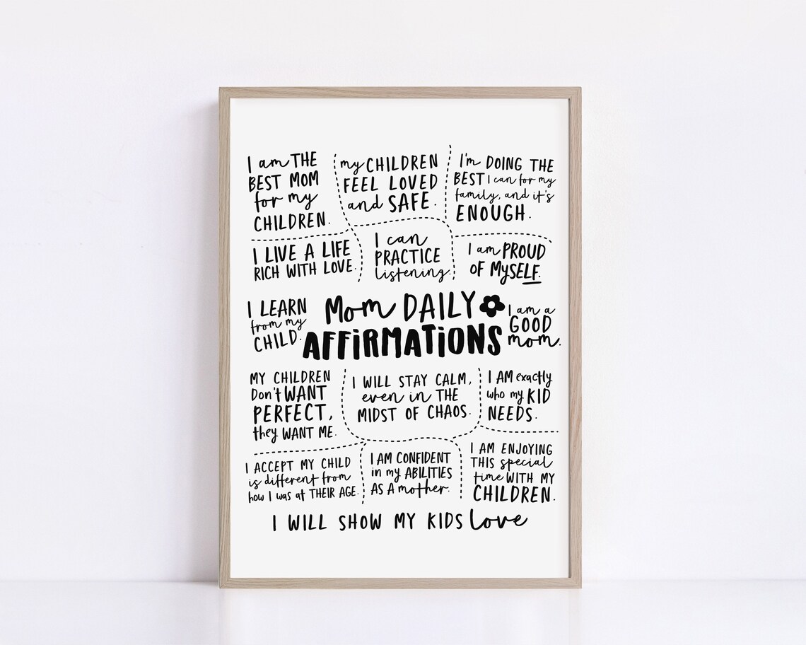 Mom Daily Affirmations Quote Poster, Gift for Mom - Image 2