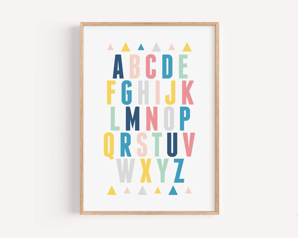 Colorful Alphabet Educational Nursery Decor Poster