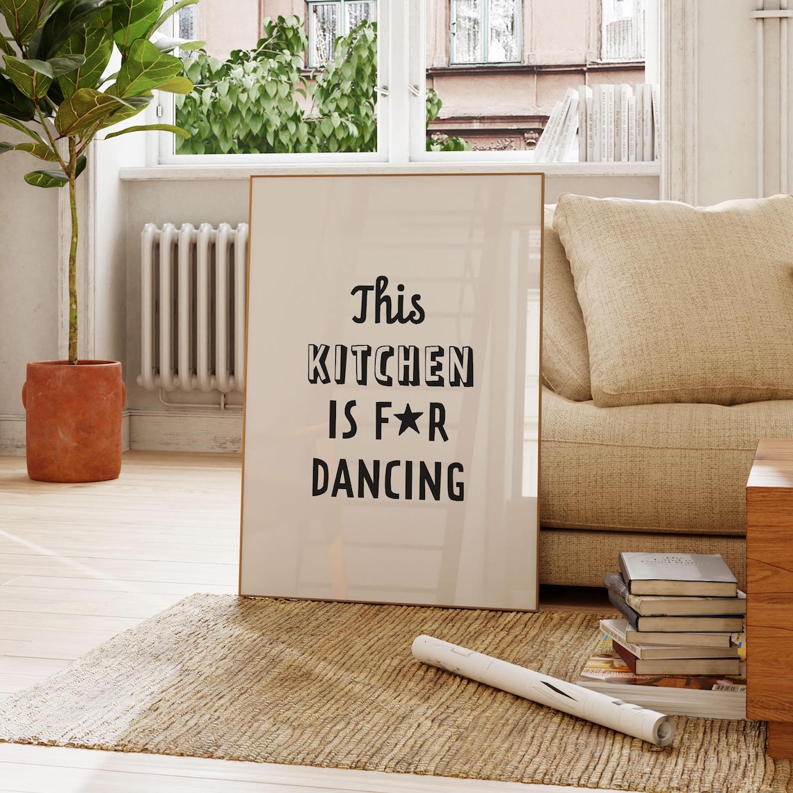 This Kitchen Is for Dancing Starred Letter Typography Funny Sign Poster - Image 2