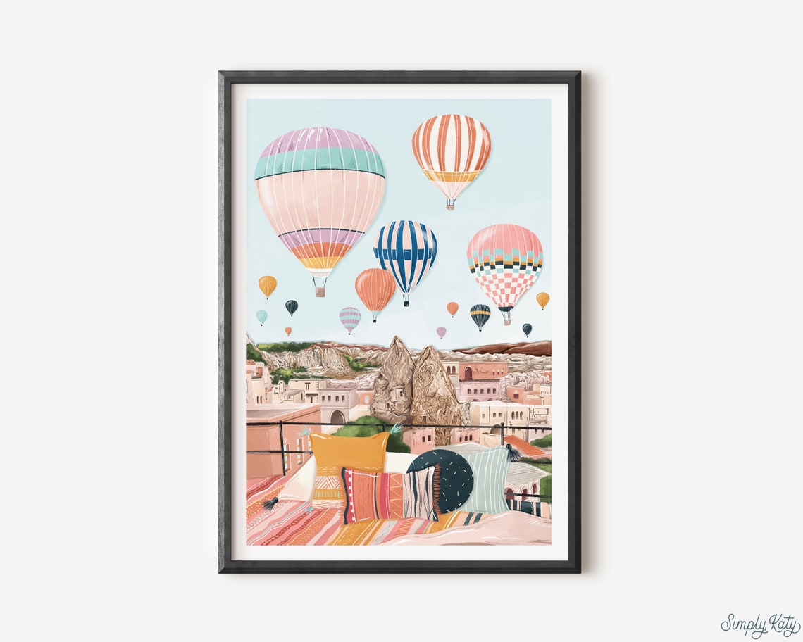 Cappadocia Hot Air Balloons Colorful Turkey Travel Art Poster - Image 2
