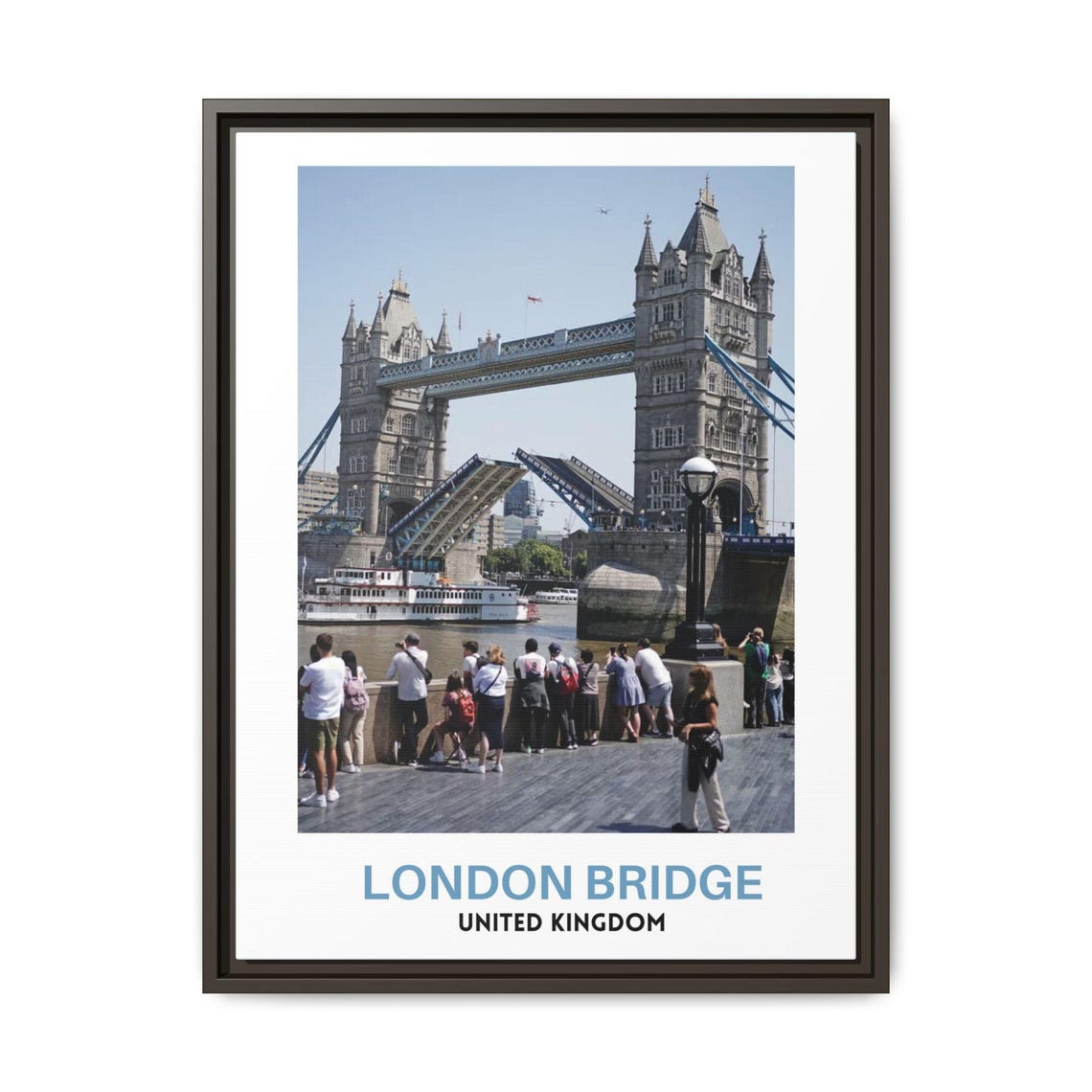 London Bridge Raised Bascules Thames River Landmark Scene Poster