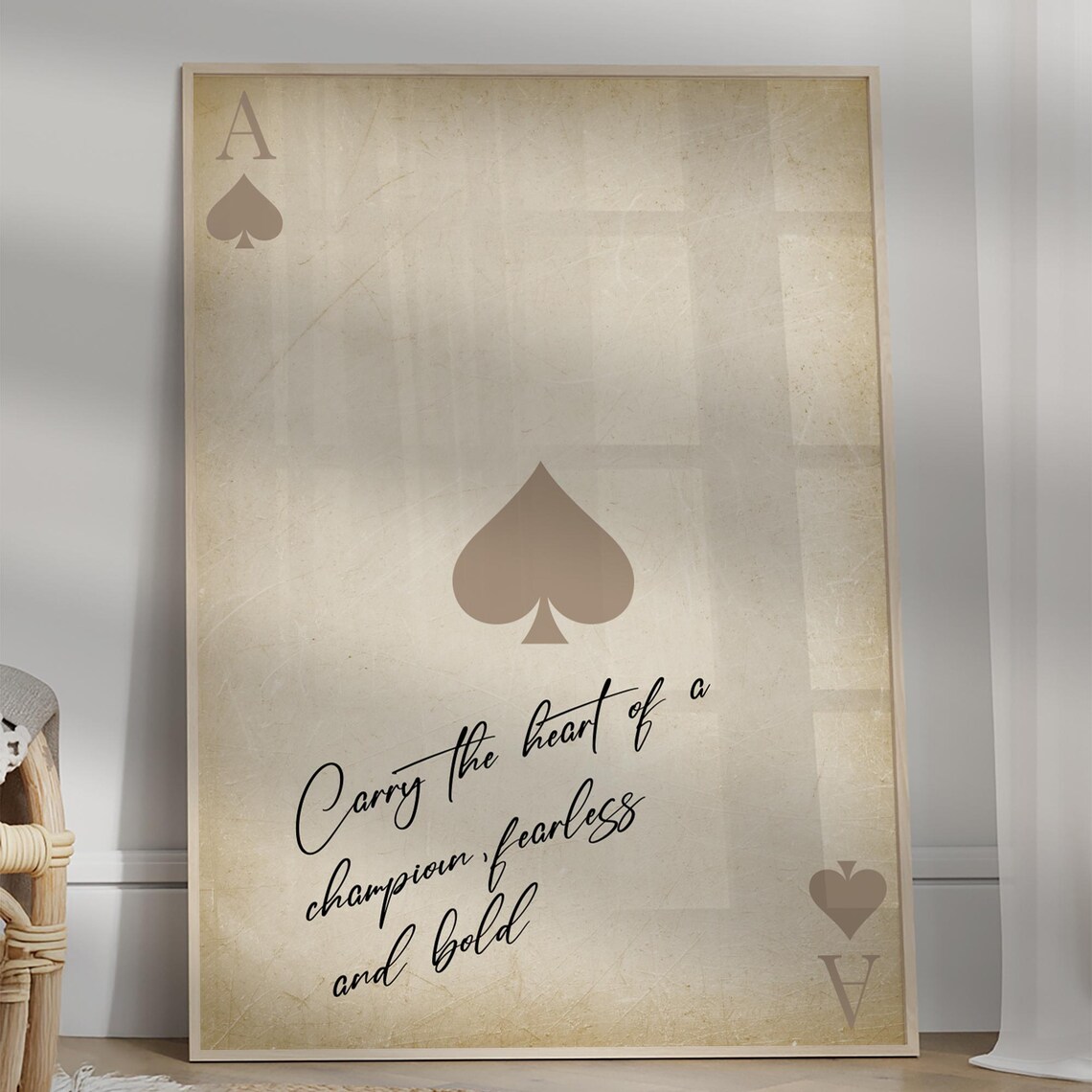 Ace Of Spades Champion Fearless Bold Quote Playing Card Art Print