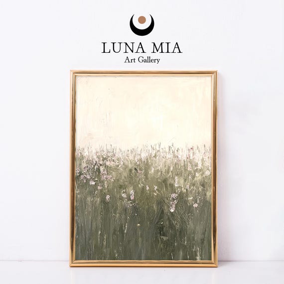 Exquisite Vintage Style Oil Painting Wall Art Timeless Natural Beauty Soft Greens And Earthy Tones Wild Foliage Dcor