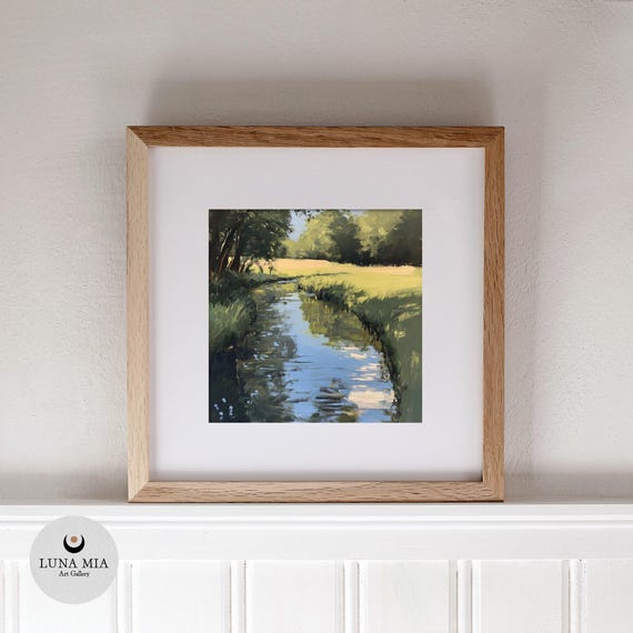 Serene Nature Inspired Wall Art Prints Set Soft Green Light Blue Beige Cream Tones Minimalist Decor For Calm Harmonious