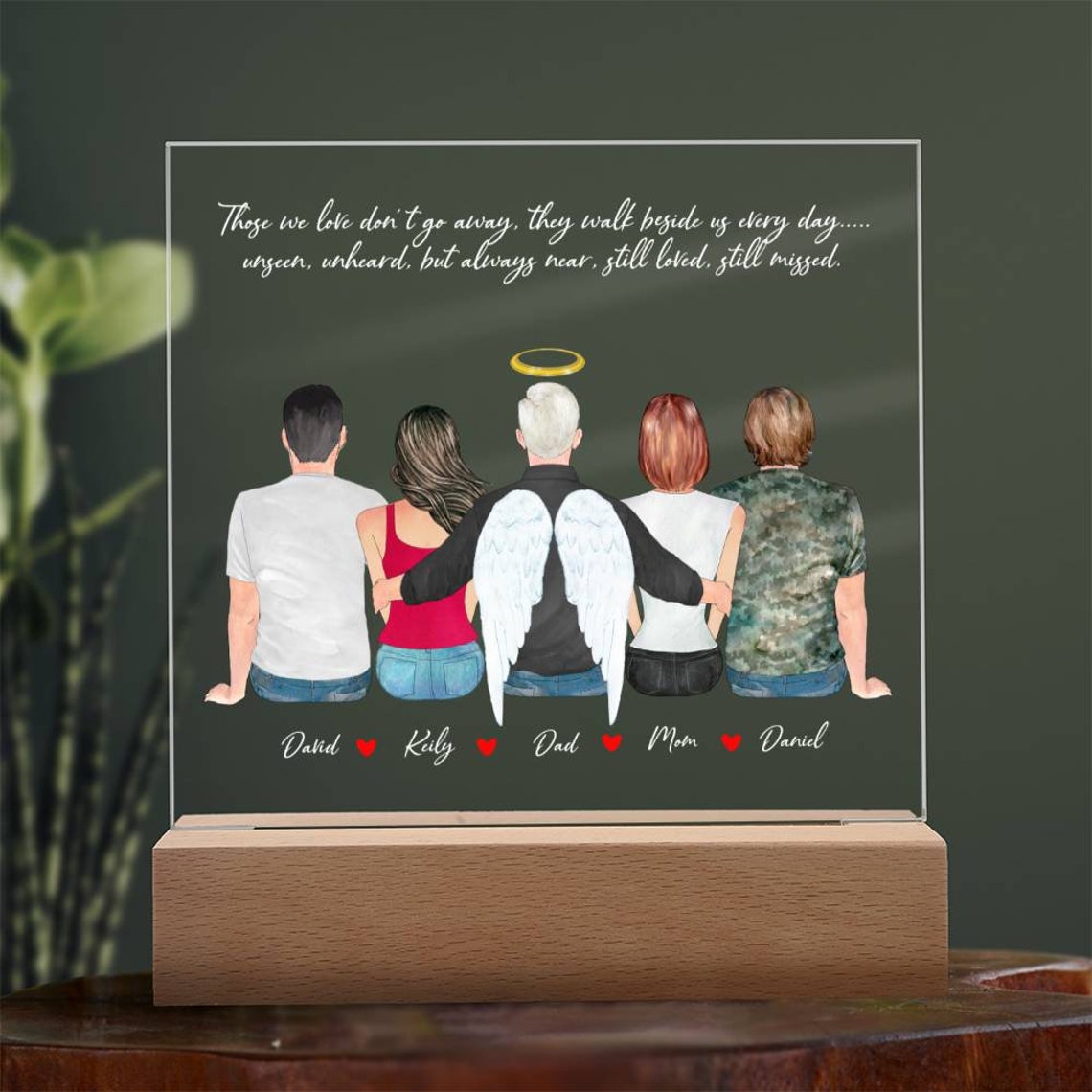 Family Memorial Plaque Angel Dad Walk Beside Us Keepsake Print