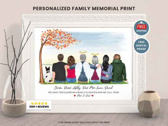 Parents In Heaven Family Memorial Portrait Art Print