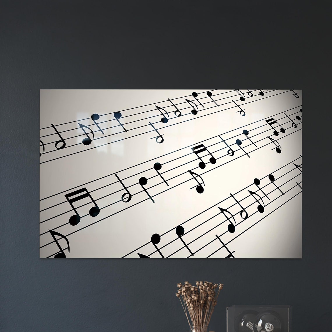 Music Notes Sheet Minimalist Black and White Music Lover Wall Poster