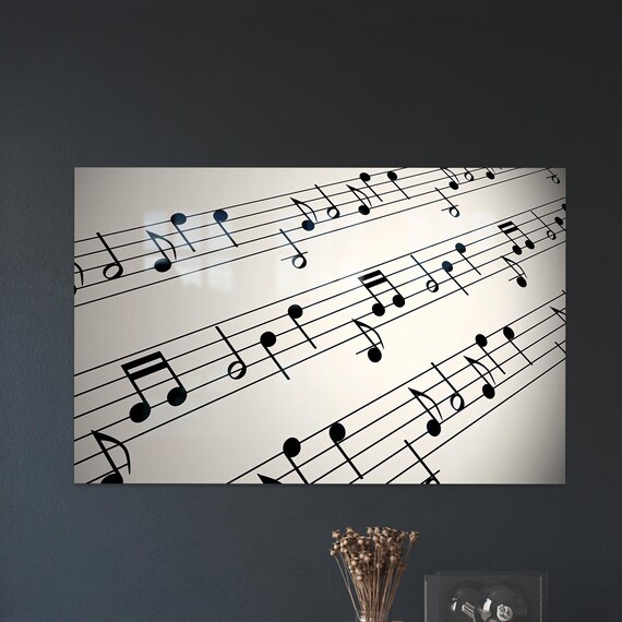 Music Notes Sheet Minimalist Black and White Music Lover Wall Poster