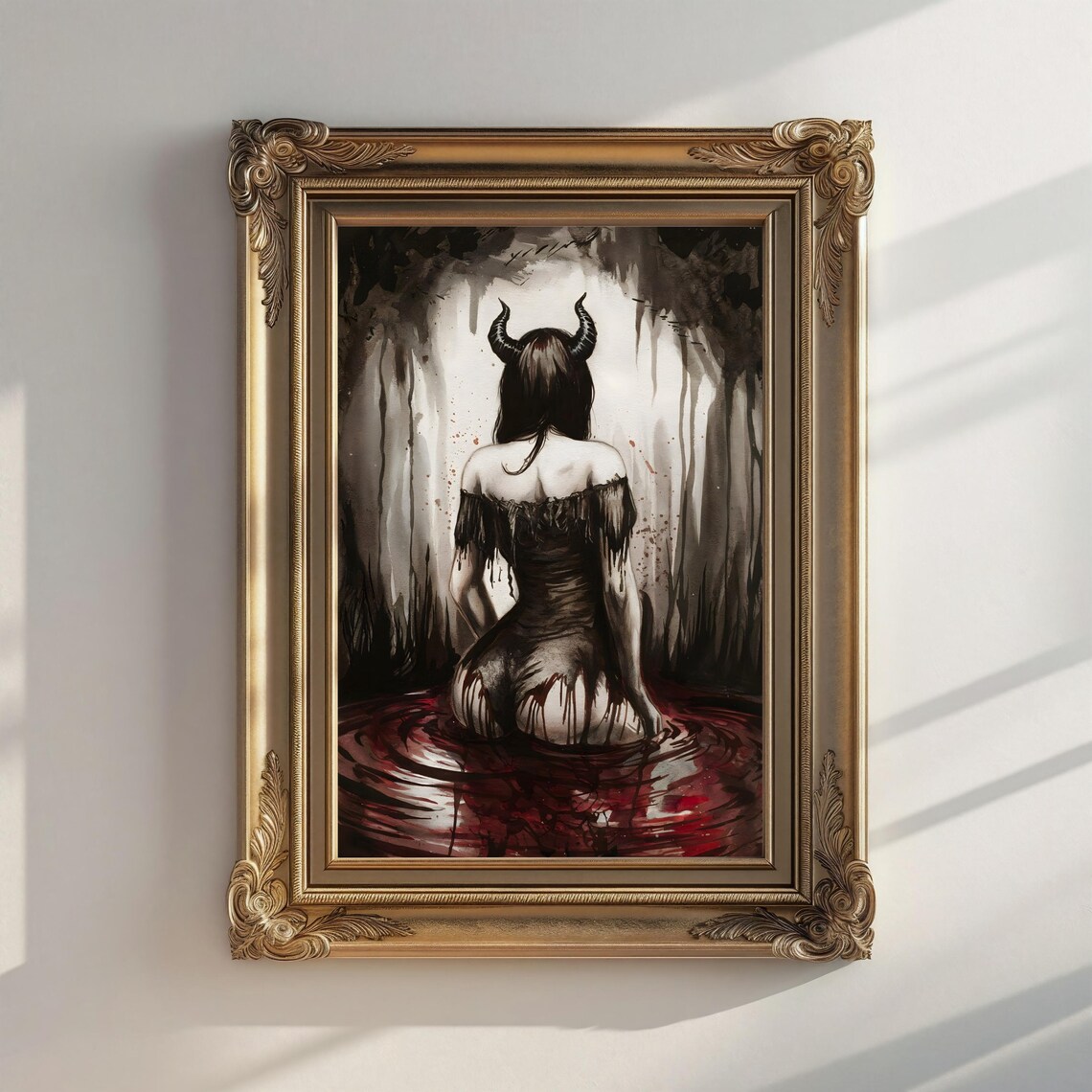 Lilith Gothic Art Print, Dark Academia Portrait - Image 3