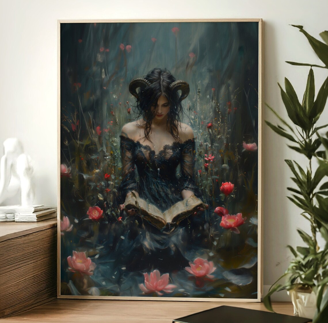 Lilith Victorian Bookish Wall Art Print, Dark Academia - Image 3