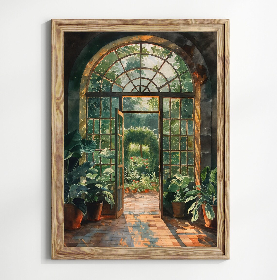 Light Academia Greenhouse Botanical Art Print
