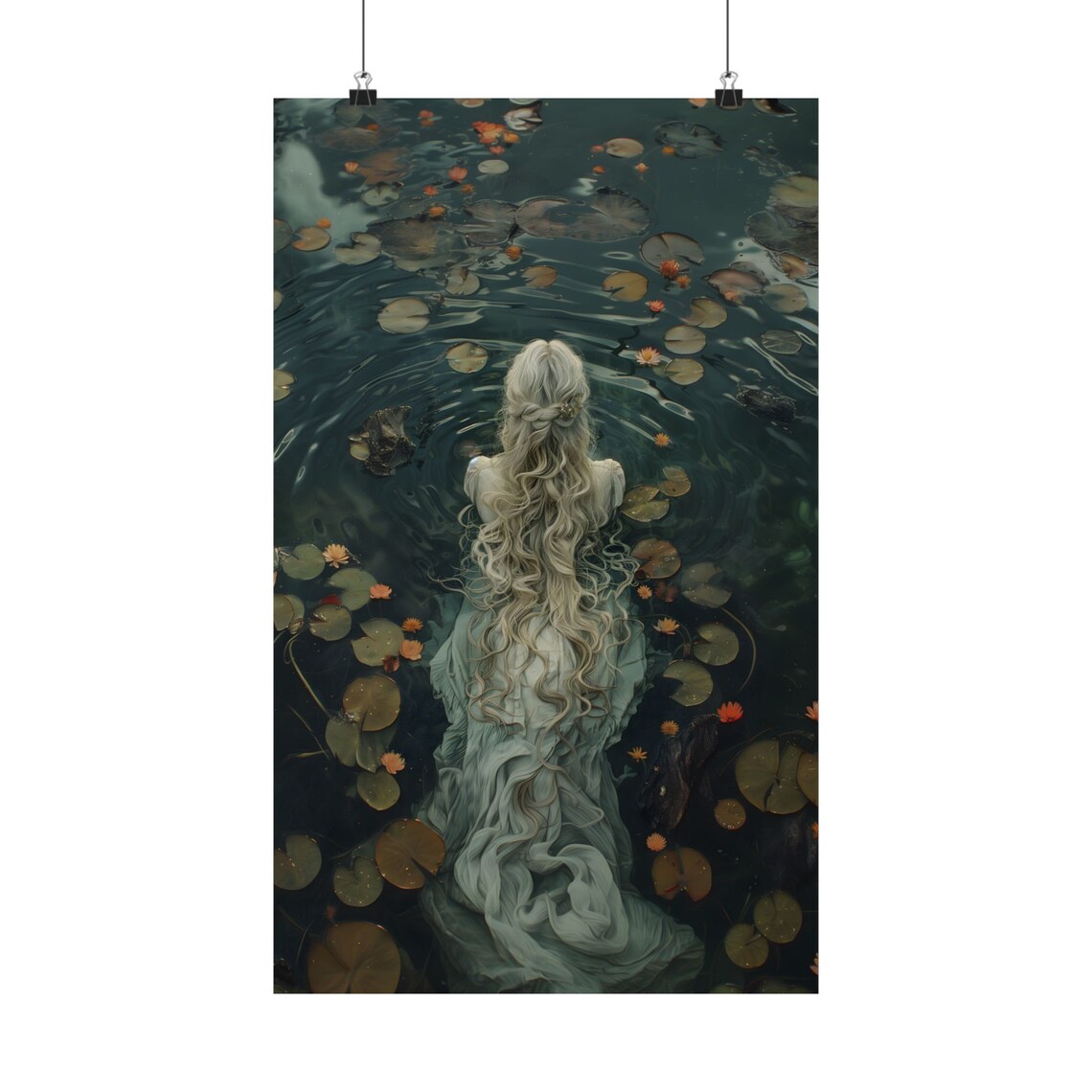 Ophelia Dark Academia Gothic Lake Wall Art Print - Image 2