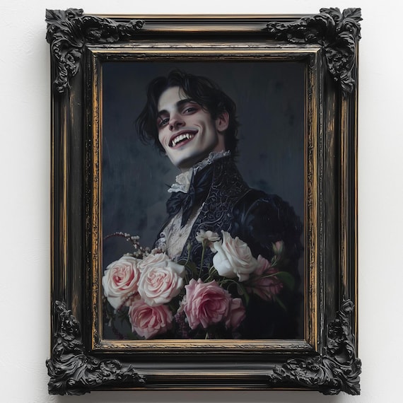 Handsome Vampire Gothic Home Decor Dark Academia Art Print Dark Art Occult Poster Vampire Gothic Home Decor Gothic Prints Witchy