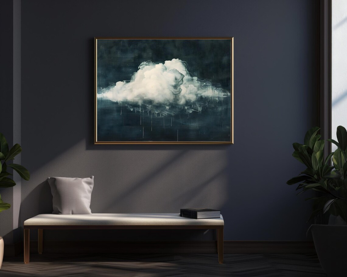 Moody Rain Cloud Art Print, Dark Academia Gothic - Image 2