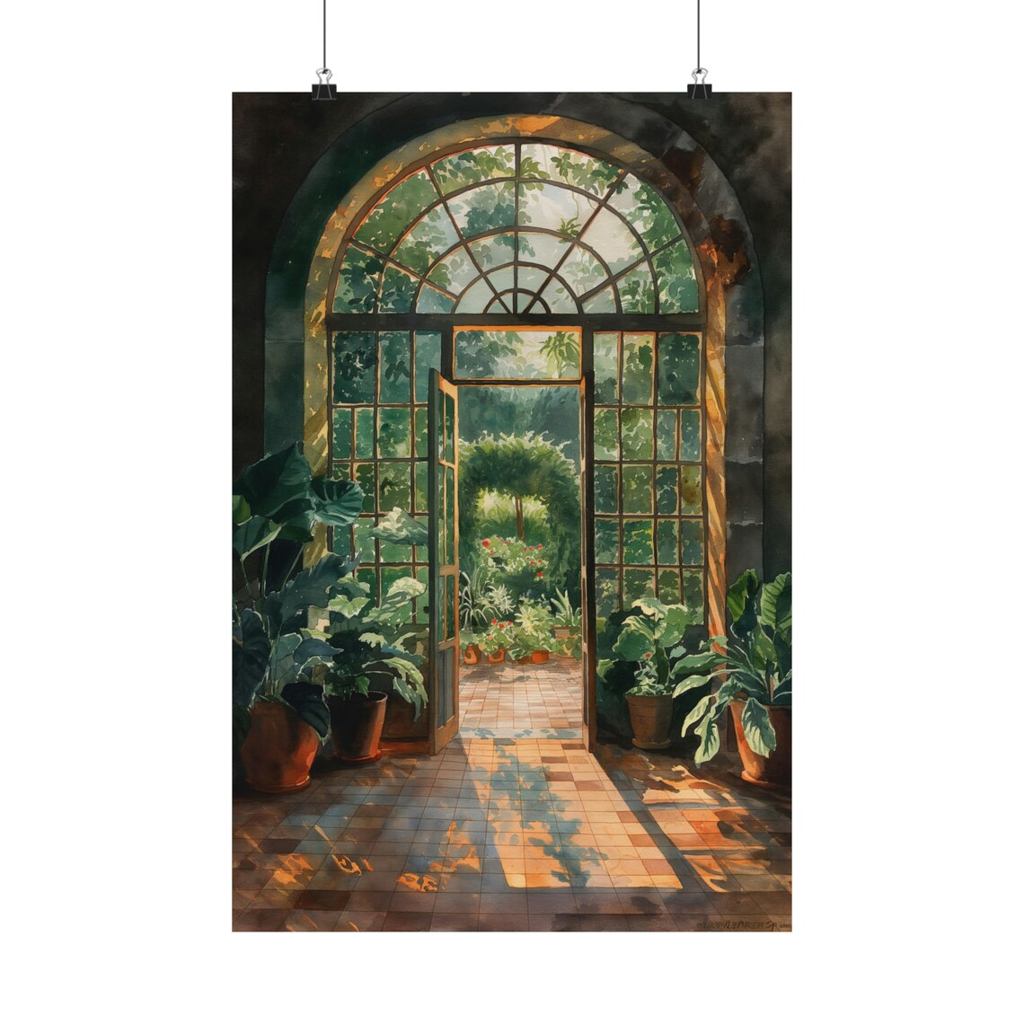 Light Academia Greenhouse Botanical Art Print - Image 2