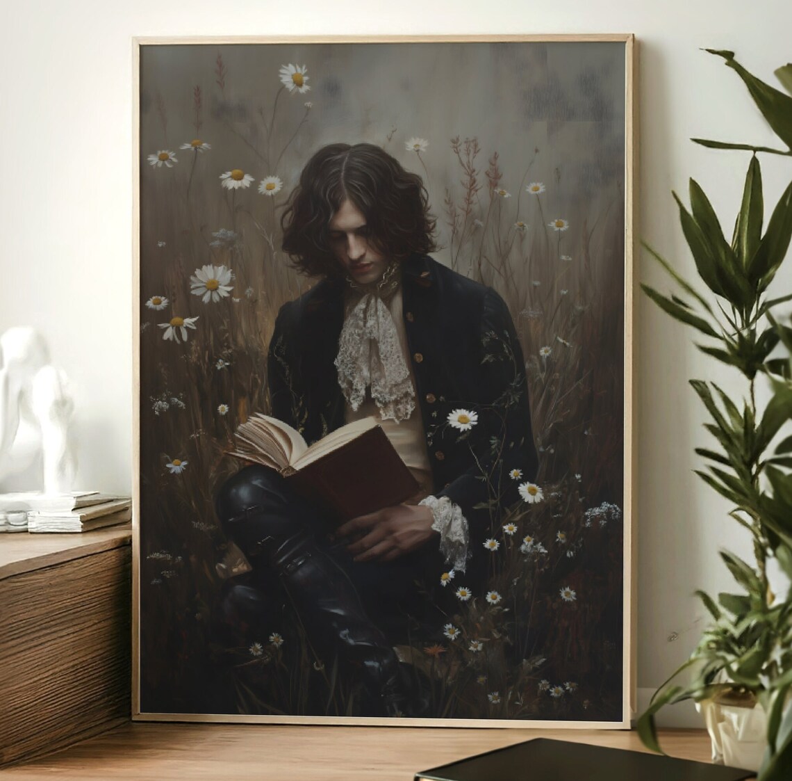 Victorian Gentleman Bookish Art Print, Dark Vintage - Image 2