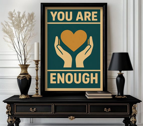 Funny Animal You Are Enough Retro Wall Art Trending Decor White Elephant Gift Lover Cute Motivational 99
