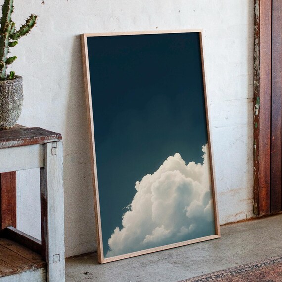 Minimalist Cloud Wall Art, Neutral Cumulus Art Print