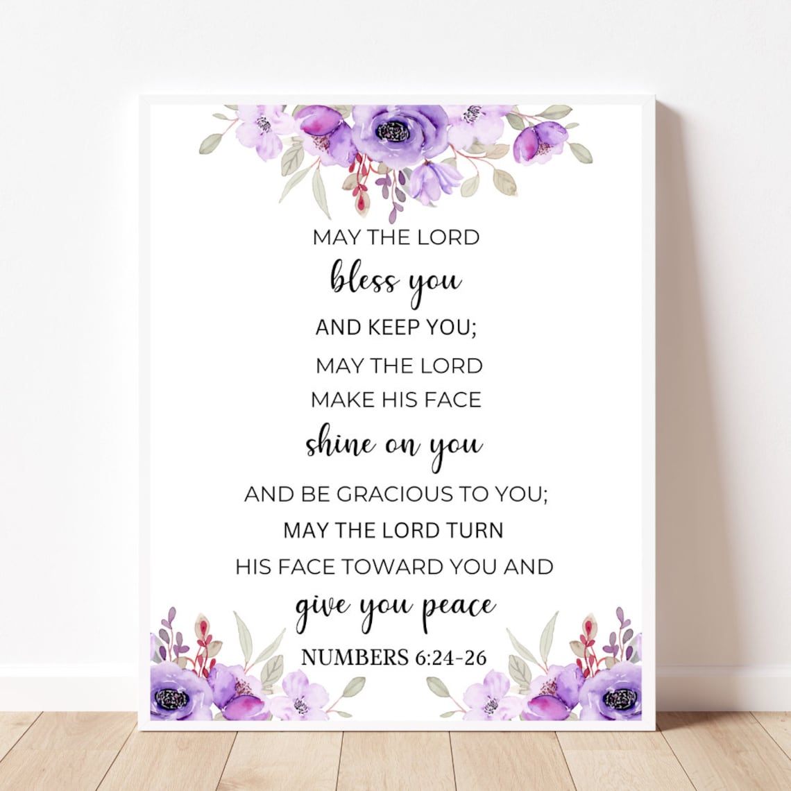 May The Lord Bless You Scripture Print, Watercolor