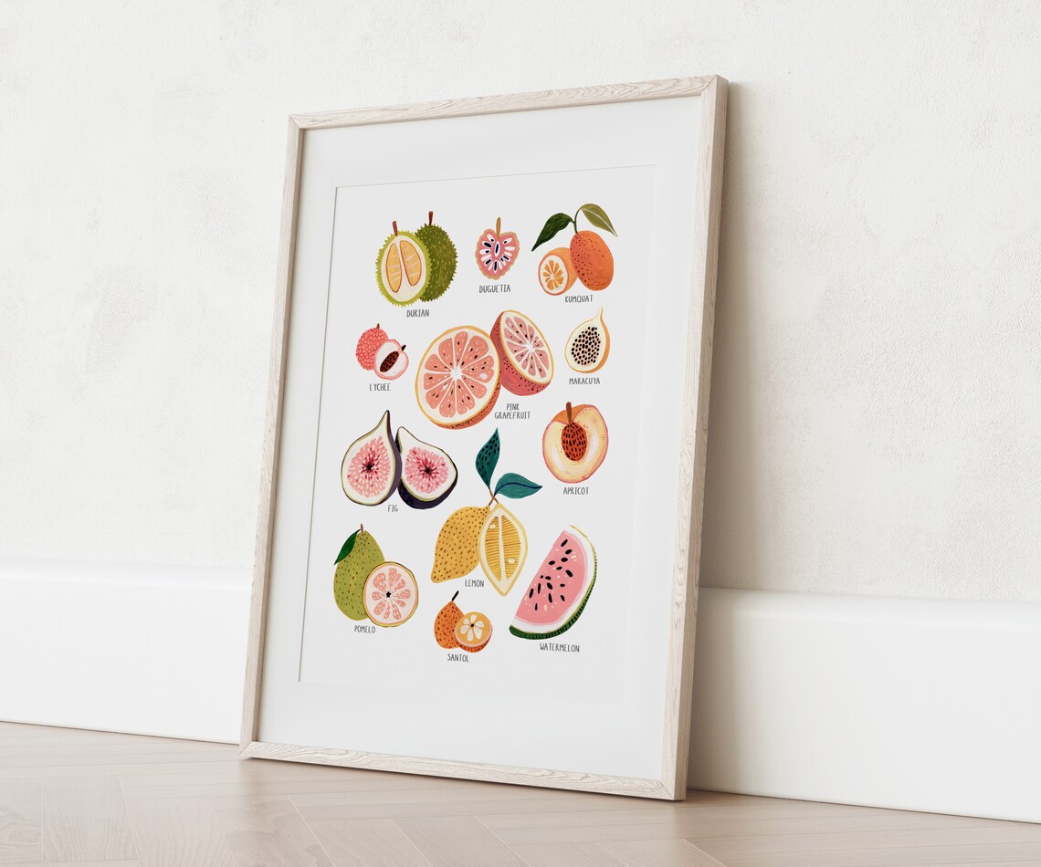 Fruit Collection Print, Kitchen Botanical Art - Image 3