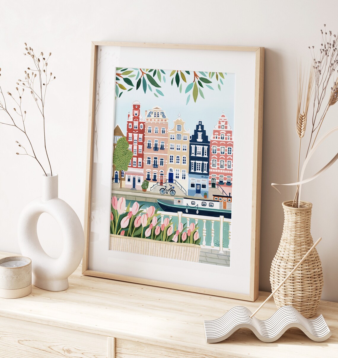Amsterdam Tulips Housewarming Gift Travel Poster - Image 5