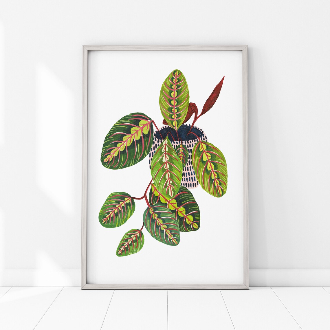 Prayer Plant Botanical Illustration, Bathroom Wall Decor - Image 3